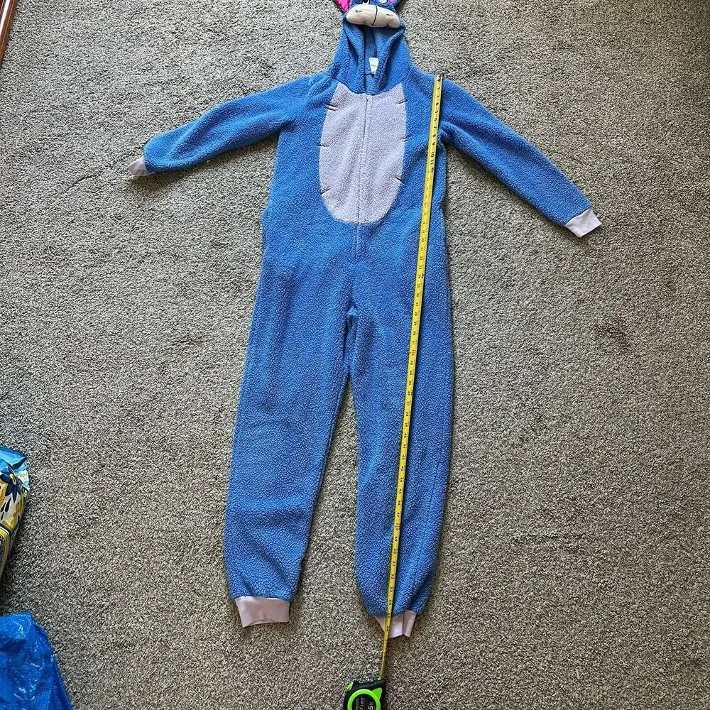 Disney Eeyore Hooded Pajamas One‎ Piece Jumpsuit Women’s Size Small 4/6 - Picture 3 of 14